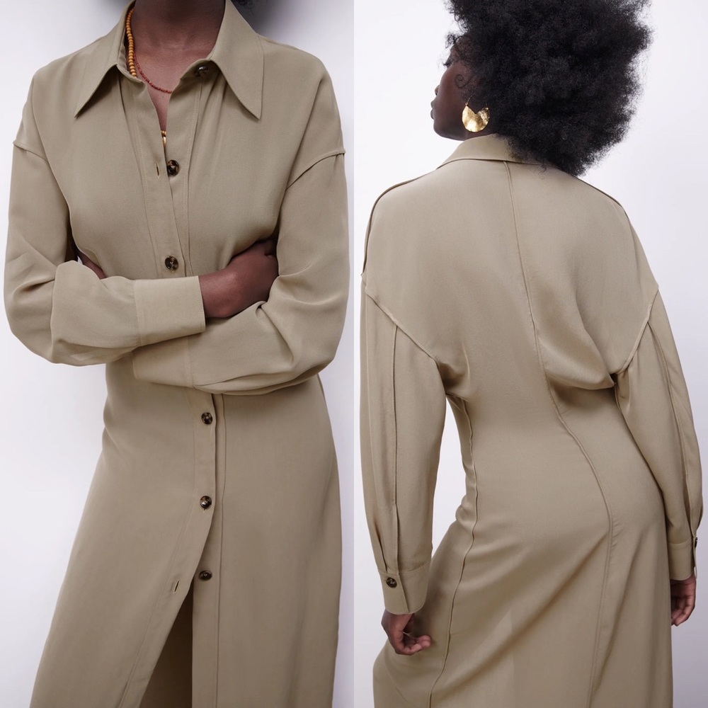 Zara LONG SHIRT LIMITED EDITION BUTTON UP Dress SIZE XS NEW